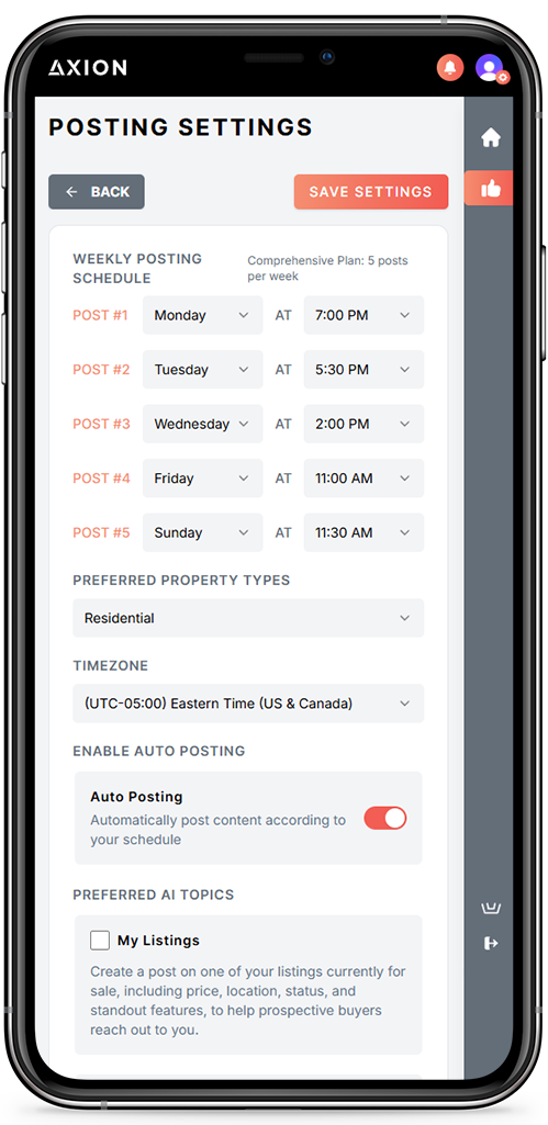 Axion app usage slideshow